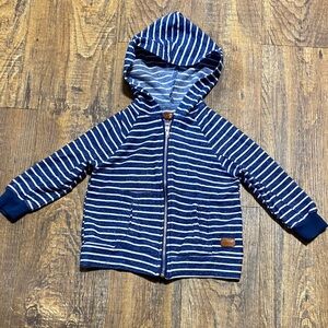 7 For All Mankind size 2T Striped Blue Kids Hoodie stretch lightweight layers
